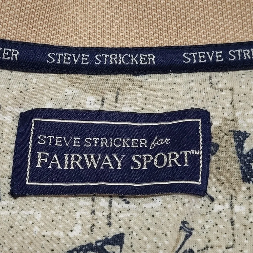 Steve Stricker Fairway Sport Polo Shirt Mens XL Geometric Golf Preppy Academia